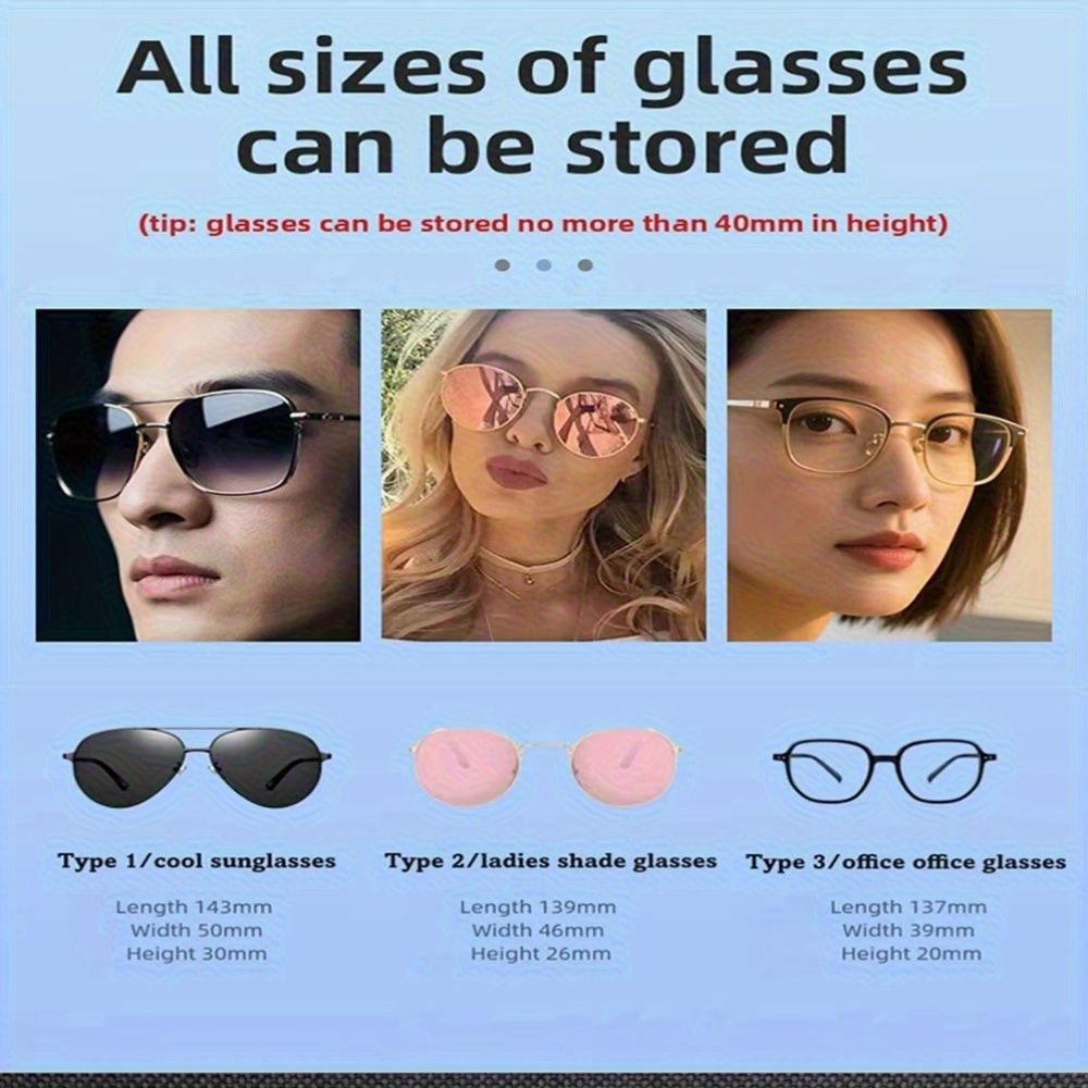 Car Travel Three-Piece Set: Push-Open Eyeglass Case view 6