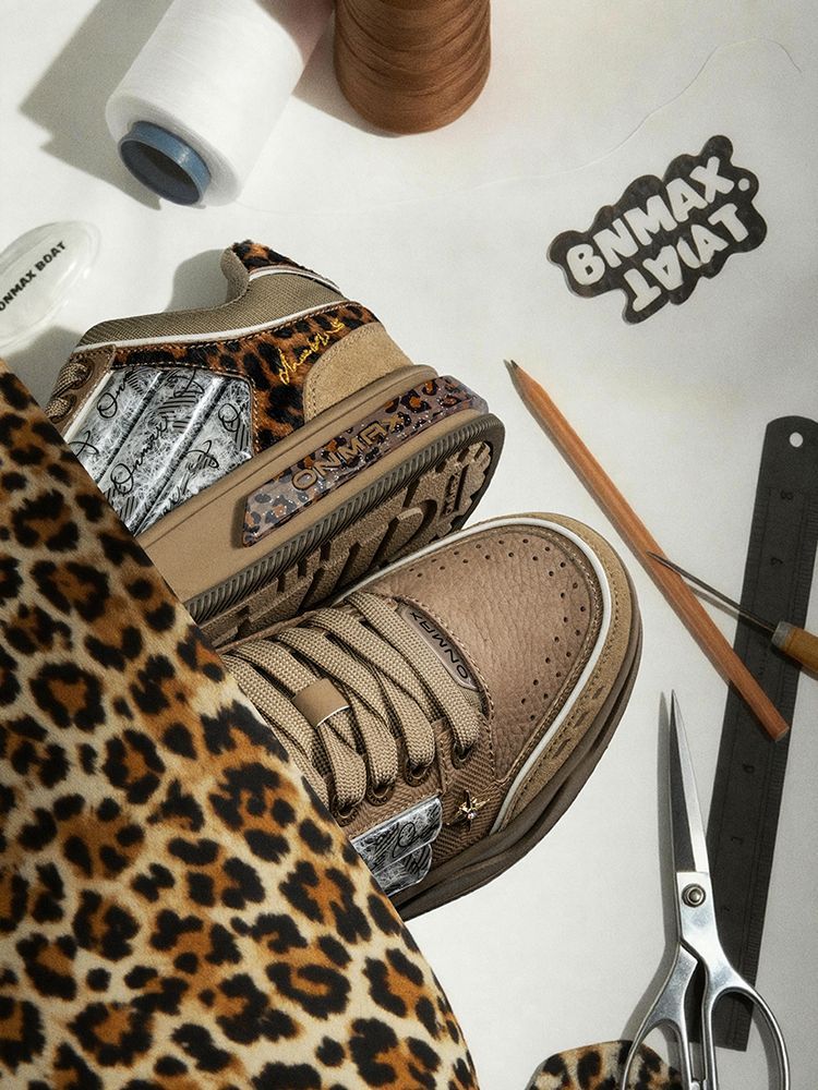 Leopard Print Sneakers Platform Chunky Shoes High-Top Casual Shoes Unisex view 2