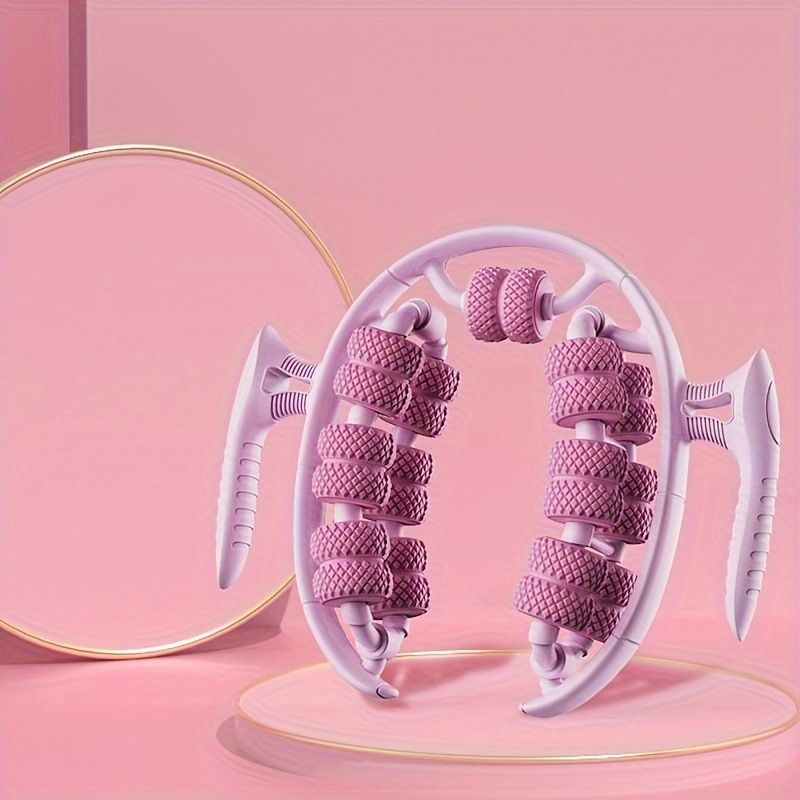 Pink 3D Water-Drop & 26-Wheel Yoga Massage Roller: Deep Muscle Relaxation and