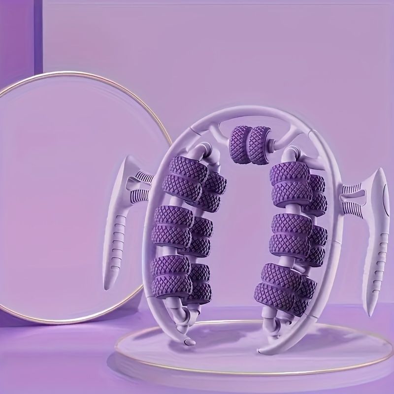 Purple 3D Water-Drop & 26-Wheel Yoga Massage Roller: Deep Muscle Relaxation