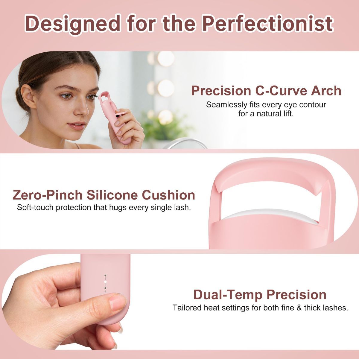 Heated Eyelash Curler, 10s Fast Heating Portable Electric Lash Curler, Type-C view 5