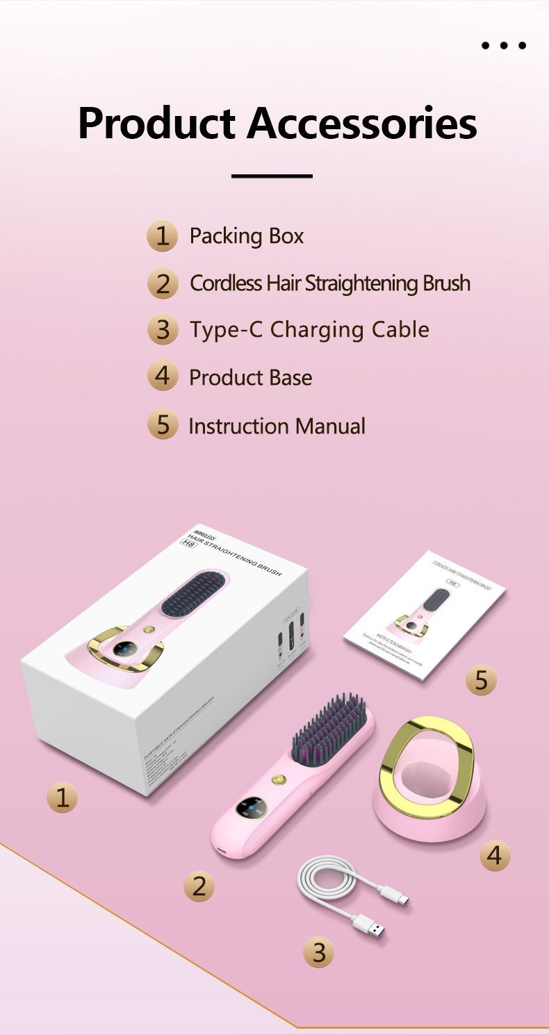 Cordless Hair Straightener Brush view 9