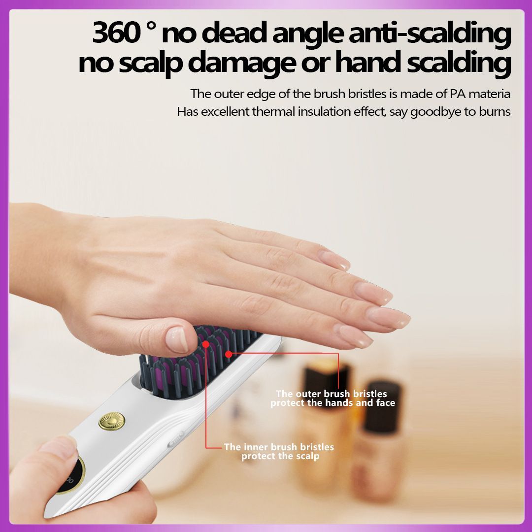 Cordless Hair Straightener Brush view 2