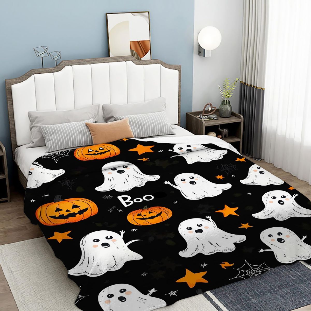 Halloween Throw Blanket Cozy Microfiber Blanket Soft Flannel Throw Festive view 5
