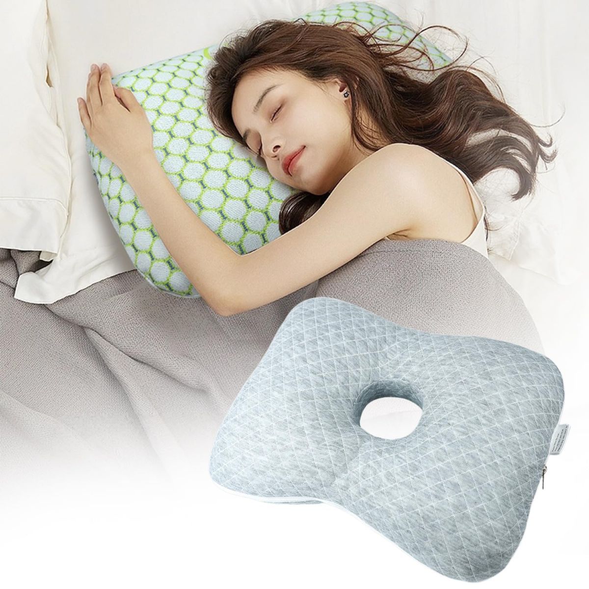 Ear Piercing Pillow for Side Sleepers with an Ear Hole for CNH and Ear Pain view 11