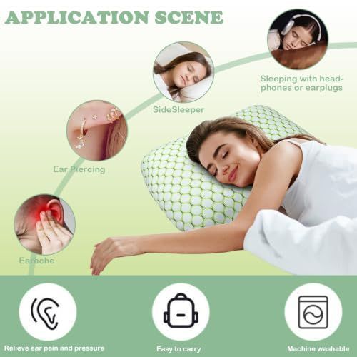 Ear Piercing Pillow for Side Sleepers with an Ear Hole for CNH and Ear Pain view 2