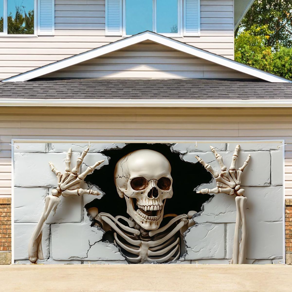 Halloween Garage Door Cover Halloween Decorations Outdoor Hanging Banner — image 1