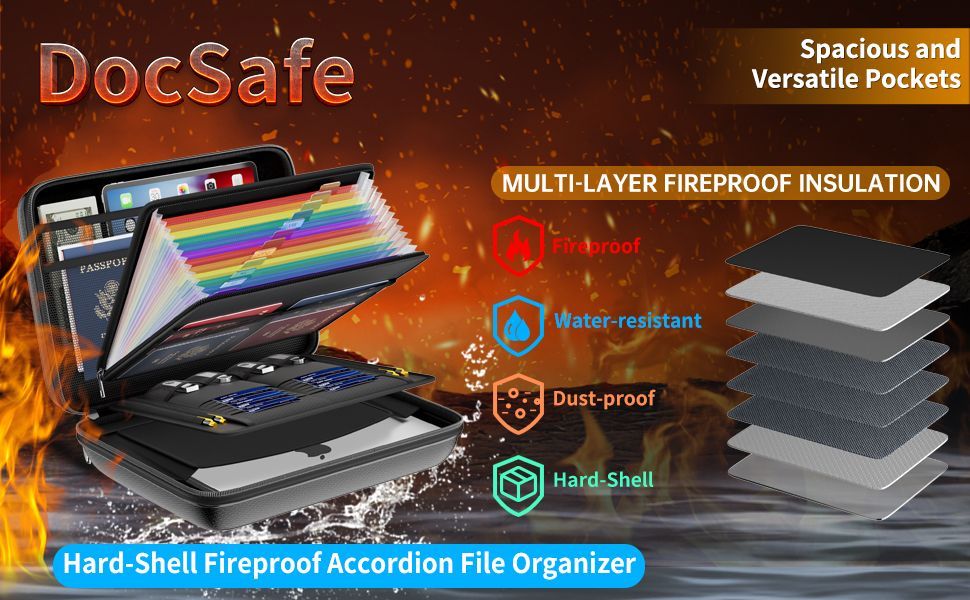 Fireproof File Organizer with Lock view 8