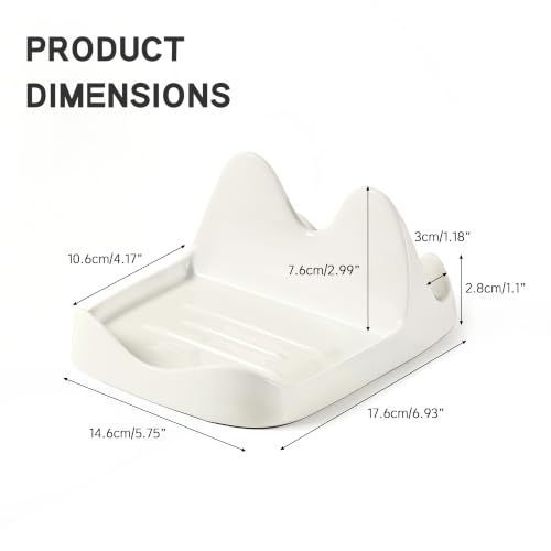 Ceramic Spoon Rest and Pot Lid Holder for Countertop view 2