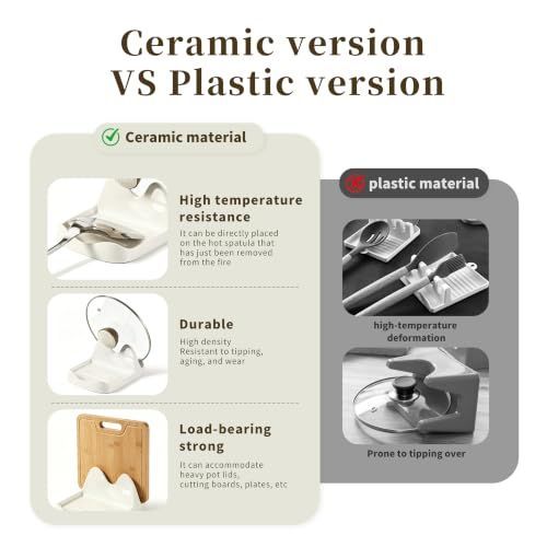 Ceramic Spoon Rest and Pot Lid Holder for Countertop view 5