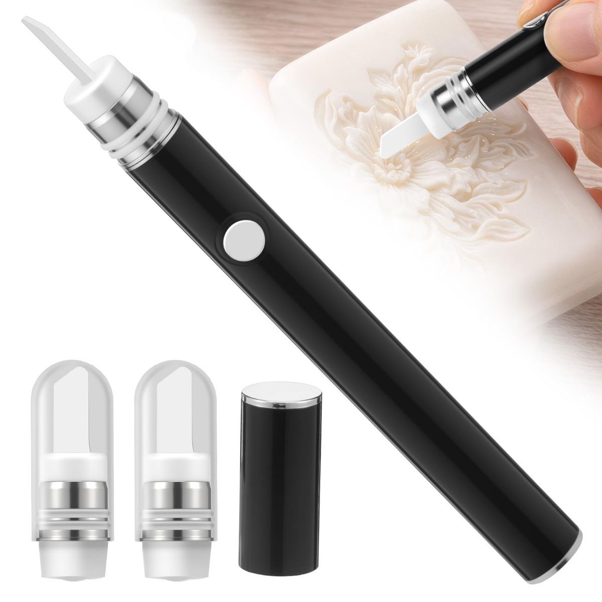 Electric Hot Knife Heat Tool – Portable Ceramic Heated Tip Pen with 2 Extra Blades