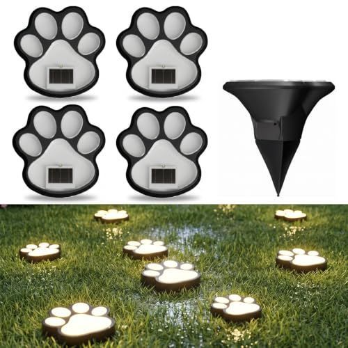 4Pack Paw Solar Lights Outdoor — image 1