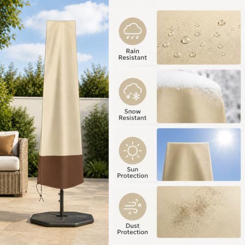 Patio Umbrella Cover Beige Brown view 5