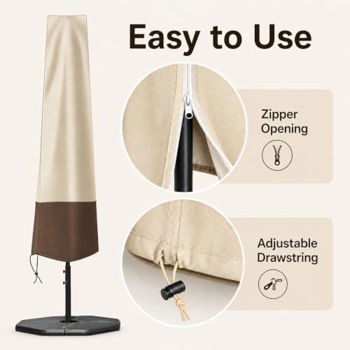 Patio Umbrella Cover Beige Brown