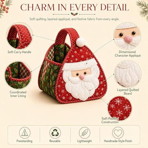 Christmas Character Quilted Carry Basket view 7