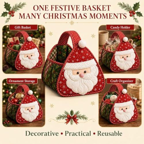 Christmas Character Quilted Carry Basket view 8