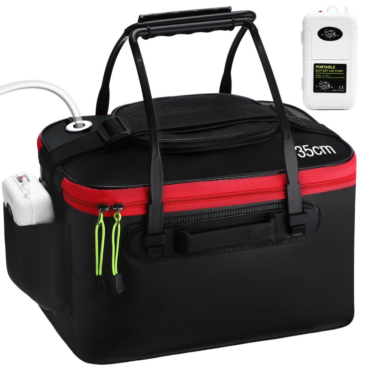 10 Gallon Foldable Fishing Bucket Portable Aerator EVA Live Bait Bucket Quiet — image 1