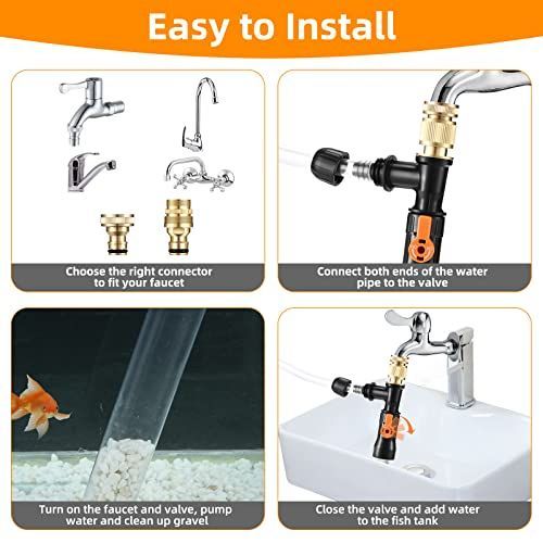 25ft Gravel Vacuum for Aquarium Water Changer Fish Tank Cleaning Tools view 3