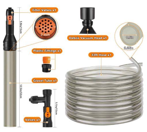 25ft Gravel Vacuum for Aquarium Water Changer Fish Tank Cleaning Tools view 8