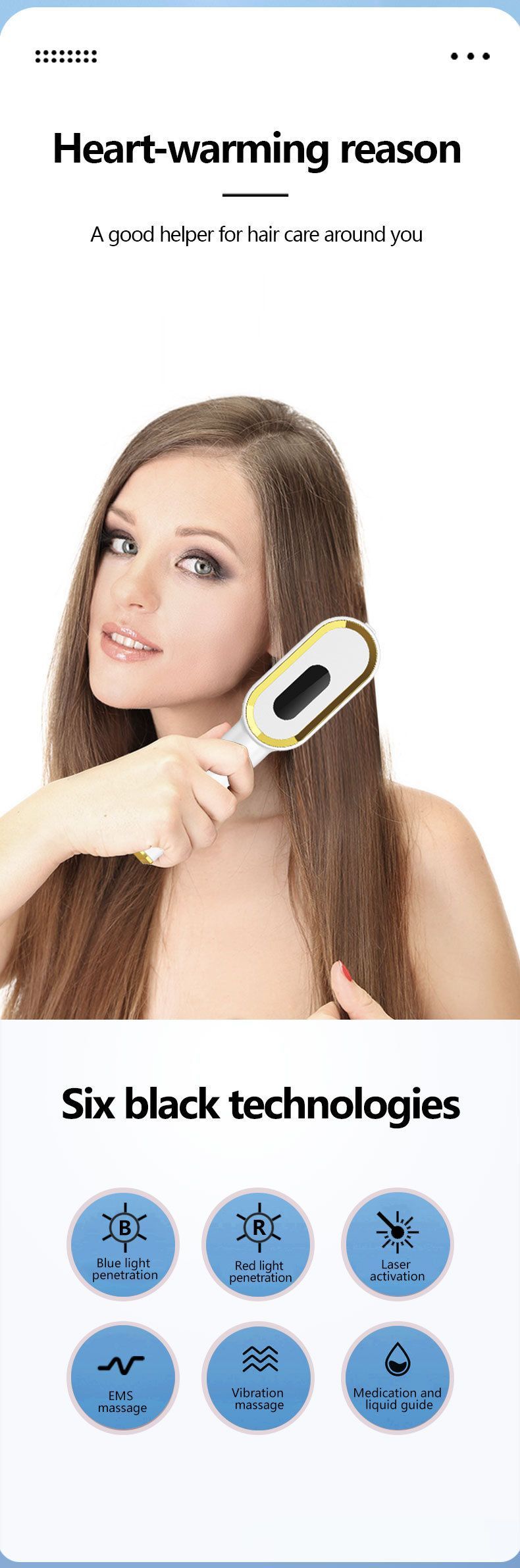 Electric Massage Comb Scalp Massager Relaxation Tool Self-Care Hair view 5