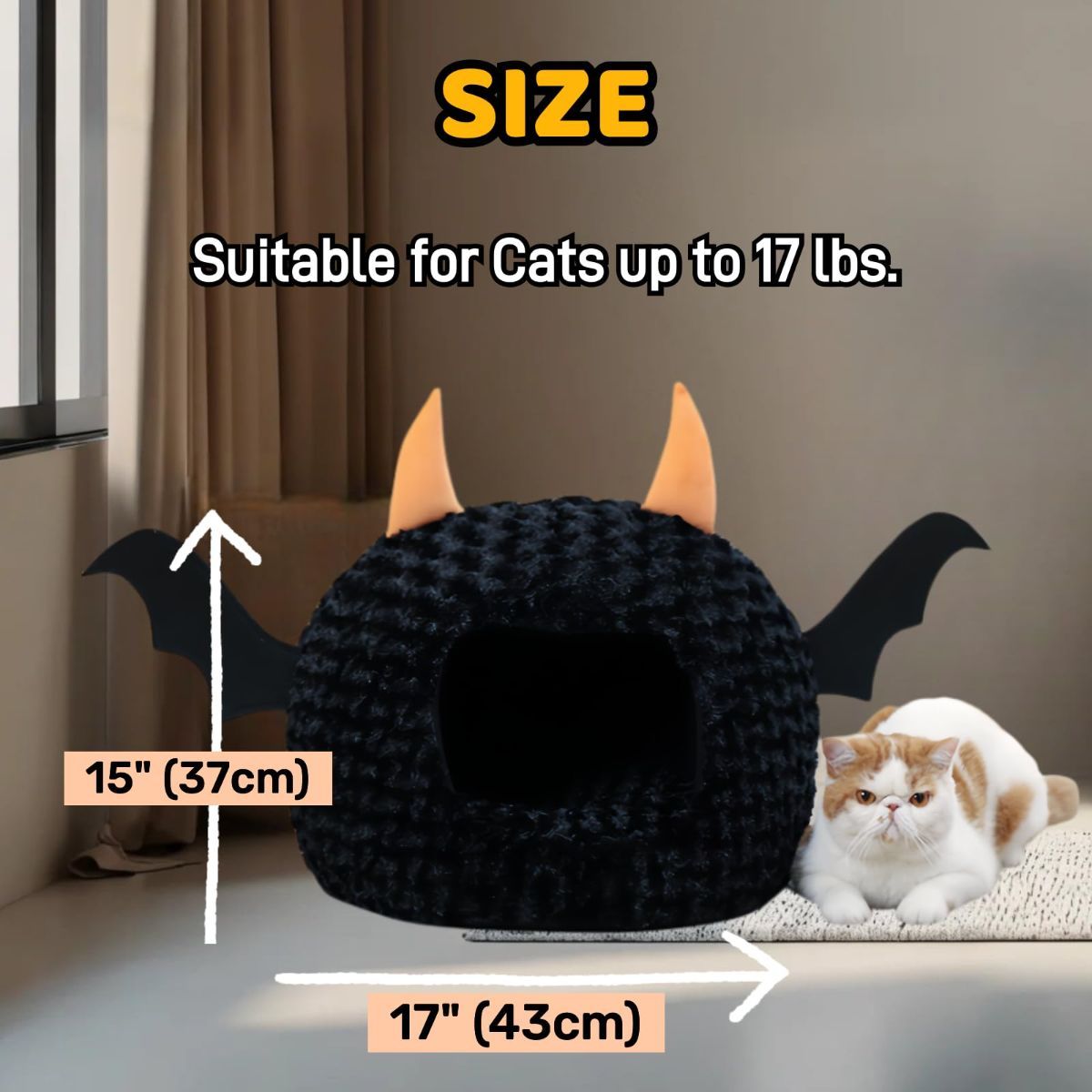 Funny Cat Bed Halloween Large Cat Cave Nest Warm Cute Kitten Bed Mattress view 2
