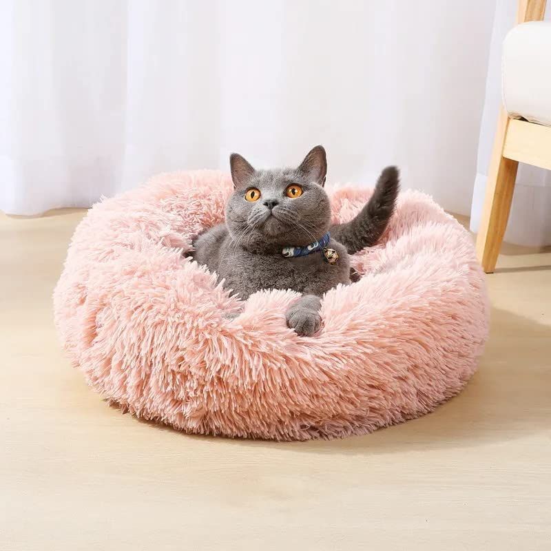 Cat Bed Fluffy Cat Bed Round Cat Bed Cat Furniture Cat Comfort Cat Sleeping view 3