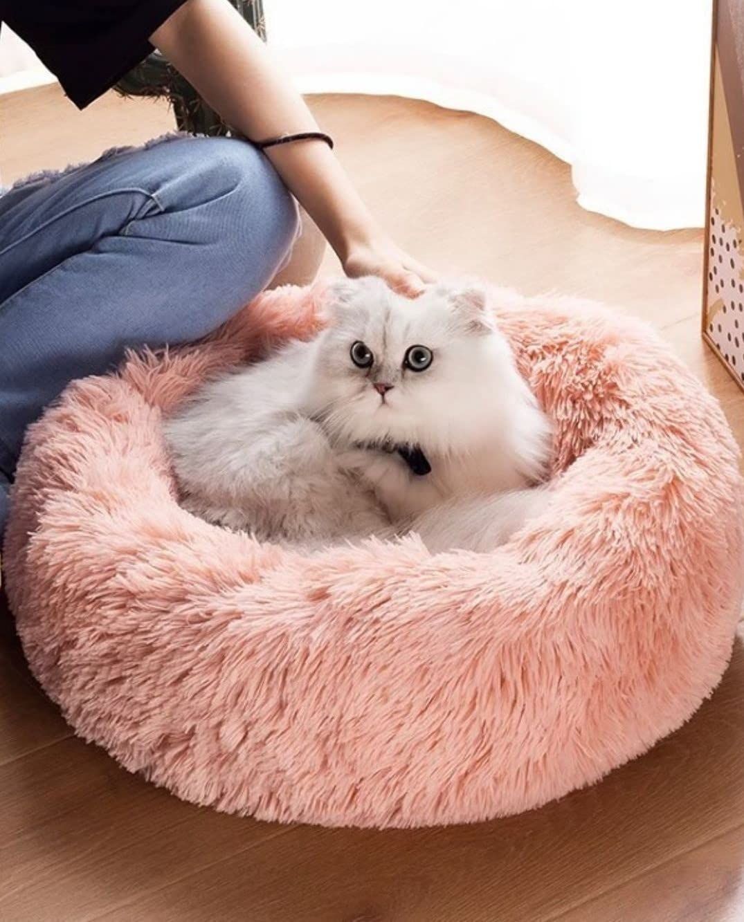 Cat Bed Fluffy Cat Bed Round Cat Bed Cat Furniture Cat Comfort Cat Sleeping view 7