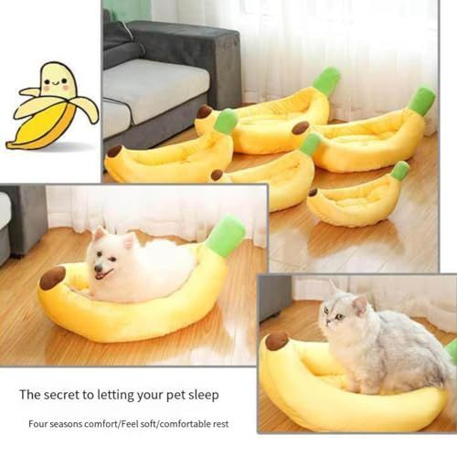 Banana Bed, Banana Shaped Pet Bed for Cats & Small Dogs - Cozy Cave Design view 6