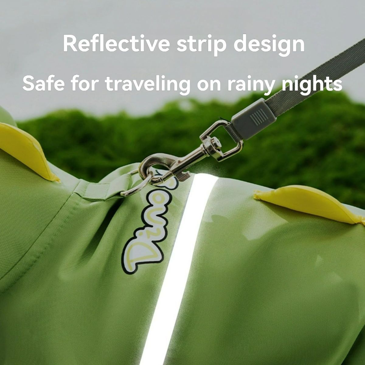Cat Puppy Costume Cute Dinosaur Raincoat with Leash Ring Full Body Coverage view 6
