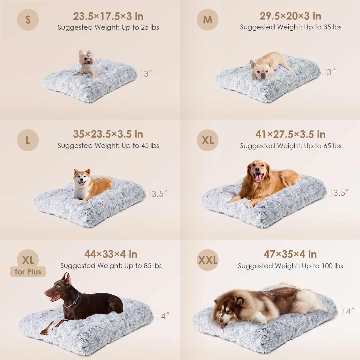 Fluffy Dog Crate Bed for Extra Large Dogs view 3