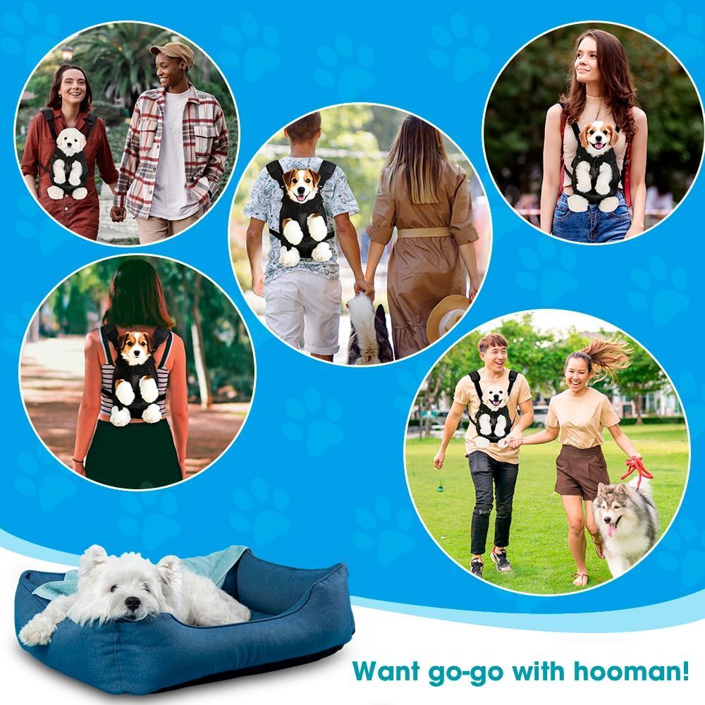 Dog Carrier Backpack Small Dog Carrier Pet Carrier Hands-Free Dog Carrier - Black view 9