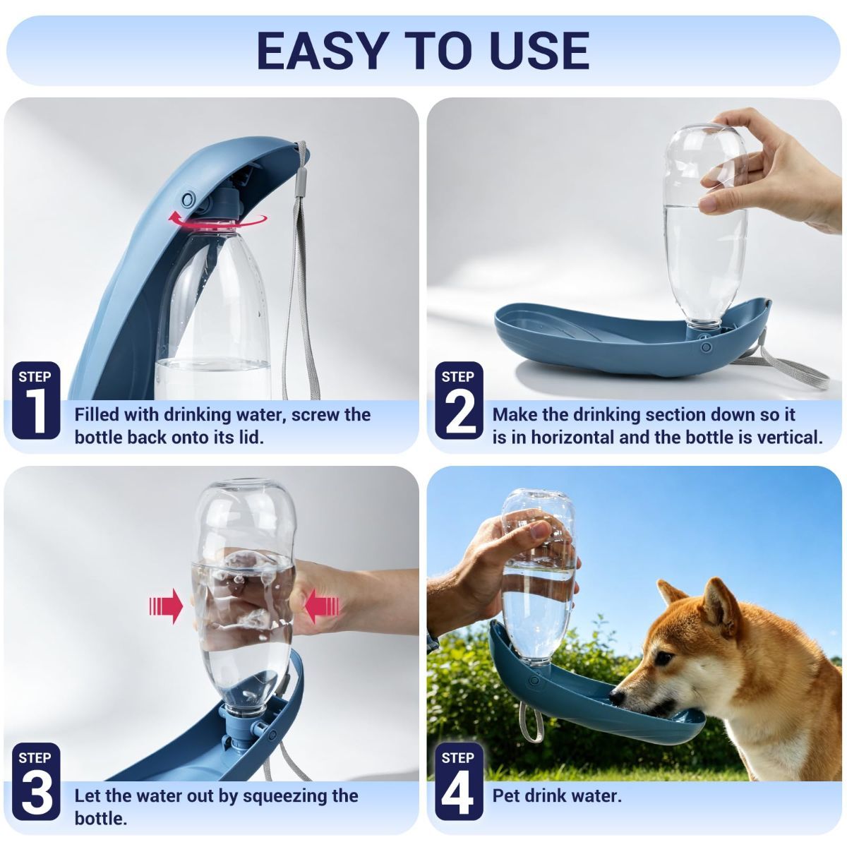 Portable Dog Water Bottle Large Dog Water Bottle Leak Proof Pet Water Bottle view 4