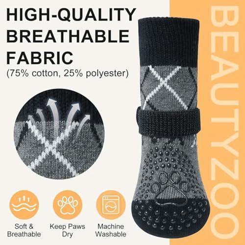 4PCS Dog Socks to Prevent Licking Paws for Hot/Cold Pavement view 3