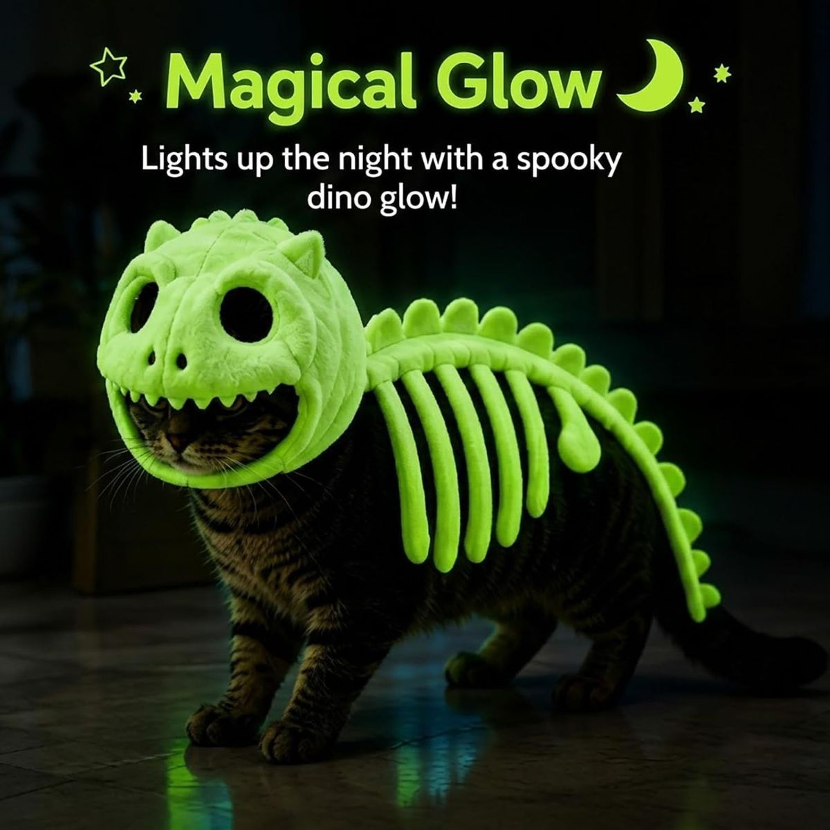 Dinosaur Skeleton Glow in Dark Dog and Cat Costume view 4