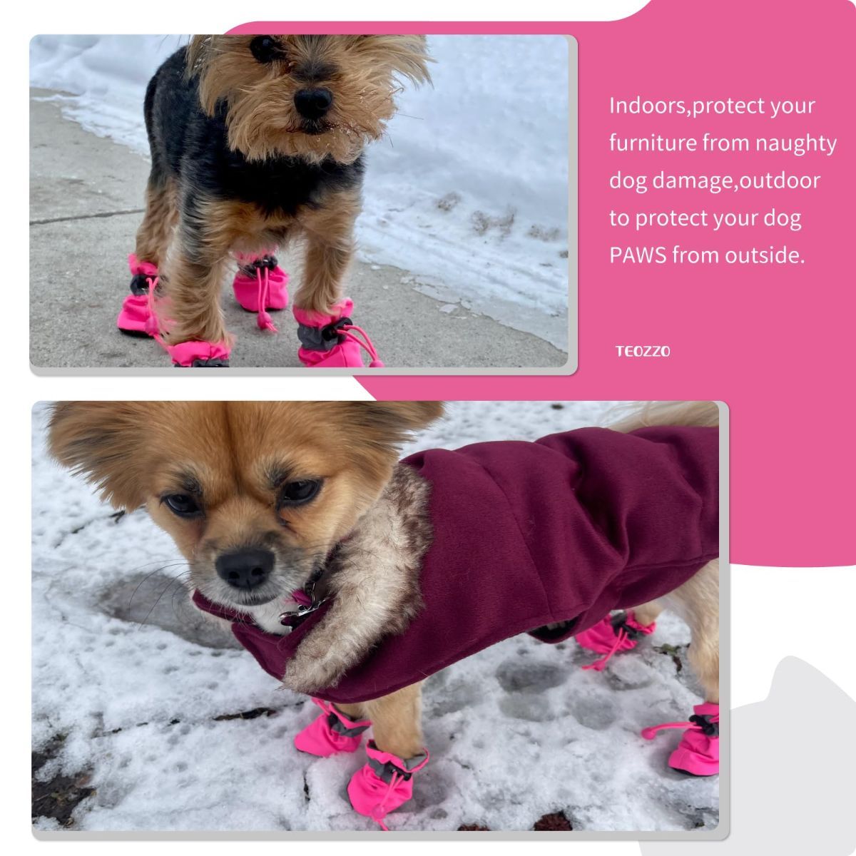 4PCS Dog Boots Paw Protector view 6