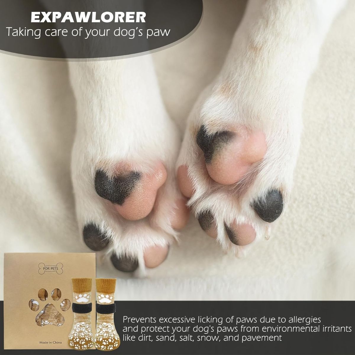 Anti Slip Dog Socks to Prevent Licking Paws view 10