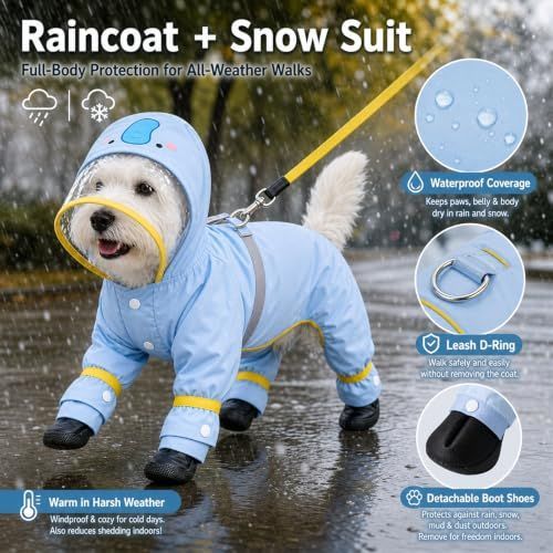 Dog Raincoat with Removable Boots view 6