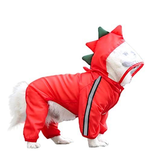 Dog Raincoat Hooded Dinosaur Pet Rain Wear Waterproof Frog Pet Poncho Light
