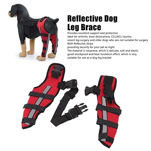 Dog Knee Brace Adjustable Dog Double Rear Leg Brace with Metal Hinged Flexible view 4