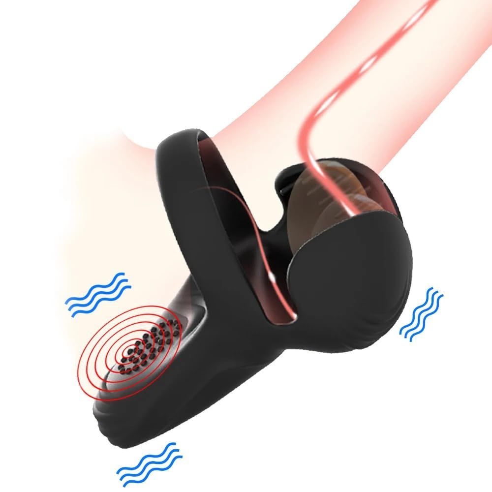 Vibrating Cock Ring with Testicular & G-Spot Stimulation – Penis Vibrator for Men view 2