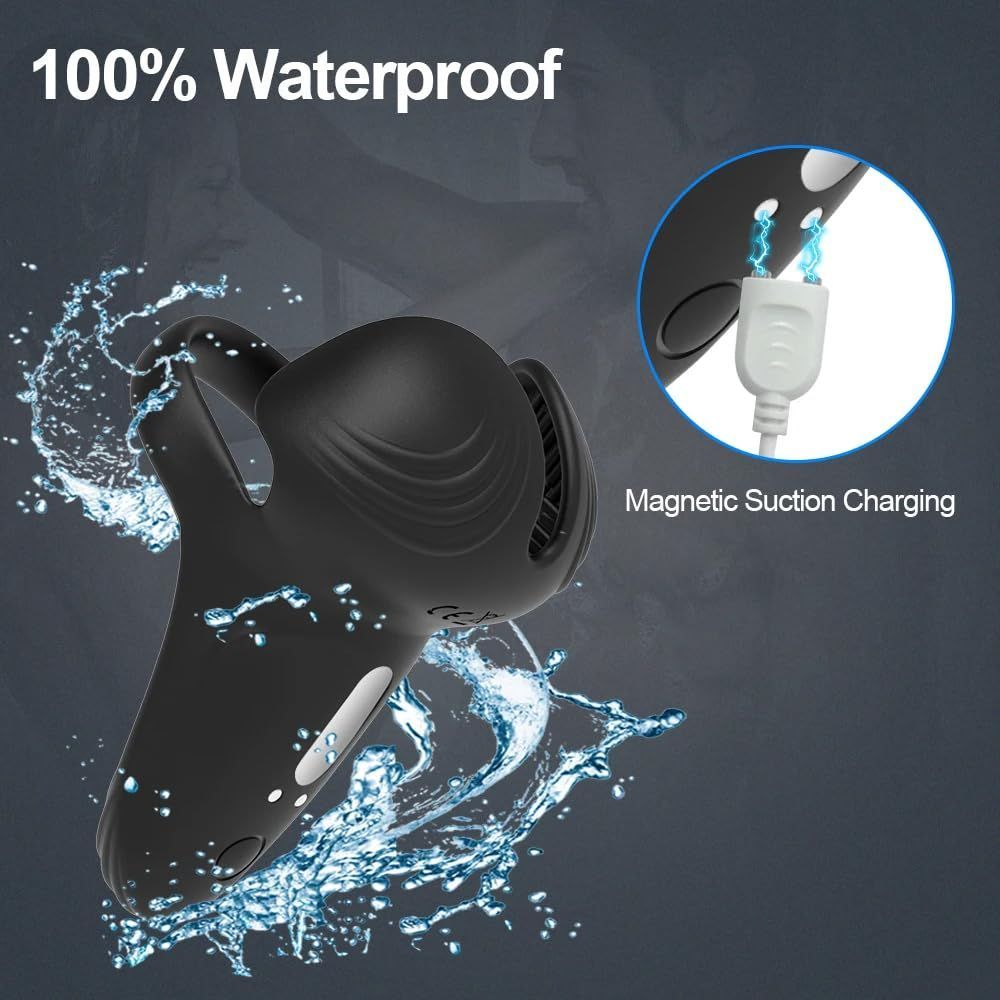 Vibrating Cock Ring with Testicular & G-Spot Stimulation – Penis Vibrator for Men view 3