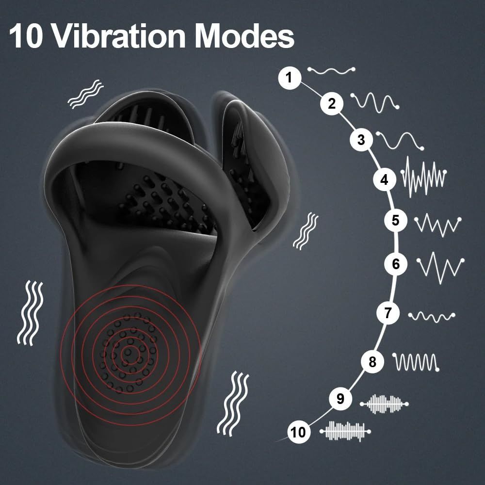 Vibrating Cock Ring with Testicular & G-Spot Stimulation – Penis Vibrator for Men view 5