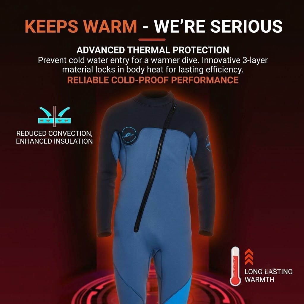 3MM Men's Full Wetsuit – 4-Way Stretch view 8