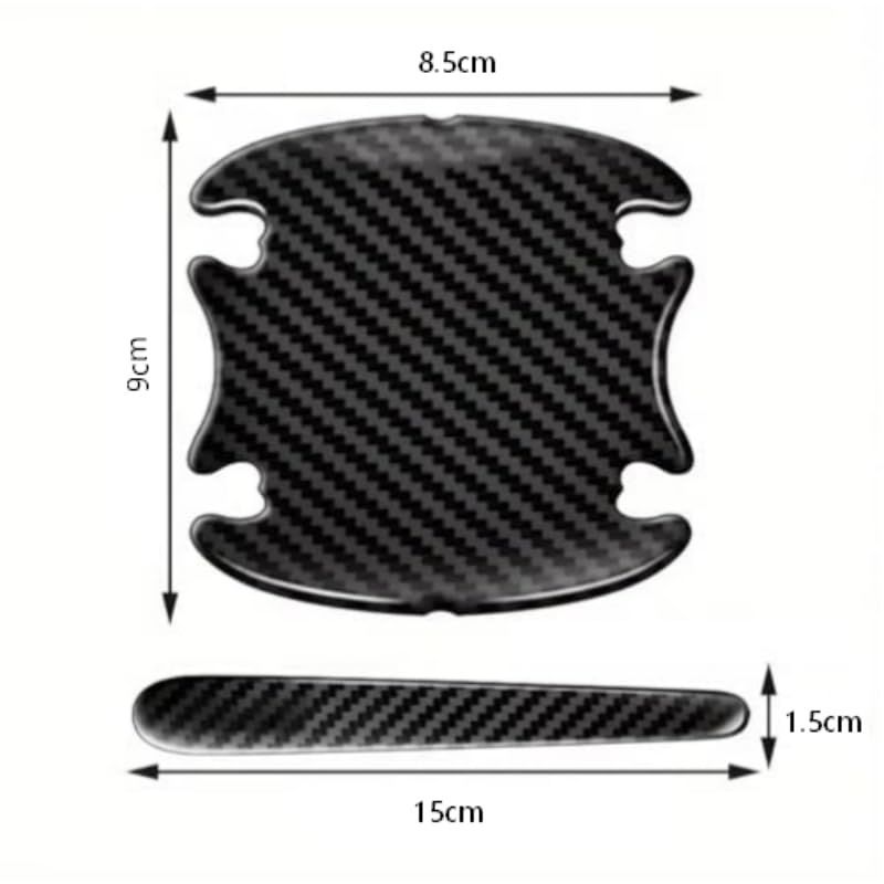 TPU Carbon Fiber Like Car Door Handle Cup Protective Sticker-8 PCS view 2