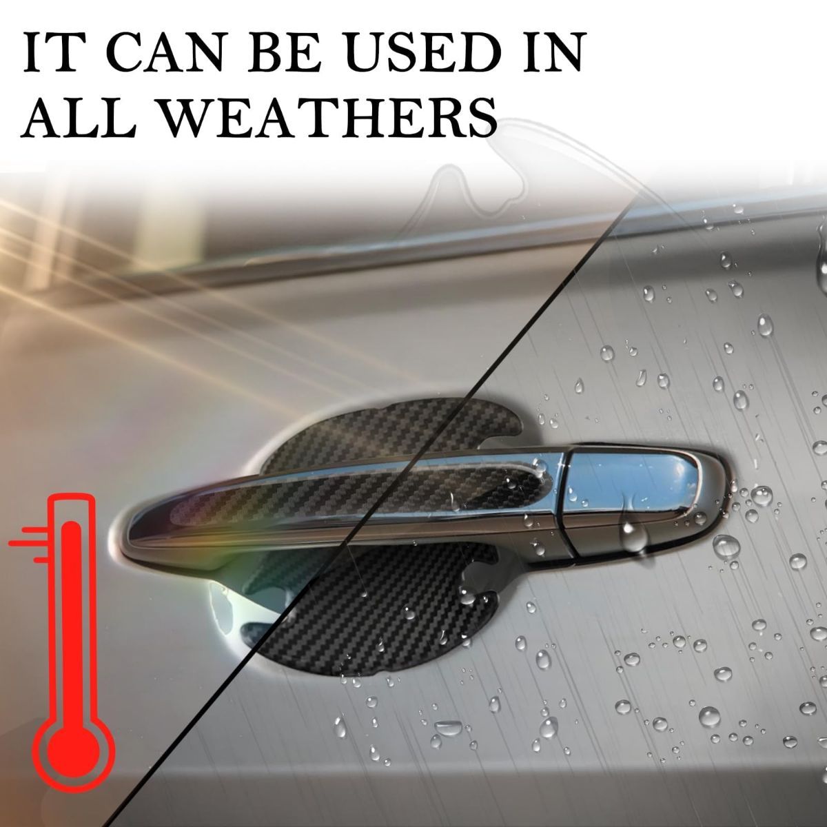 TPU Carbon Fiber Like Car Door Handle Cup Protective Sticker-8 PCS view 6