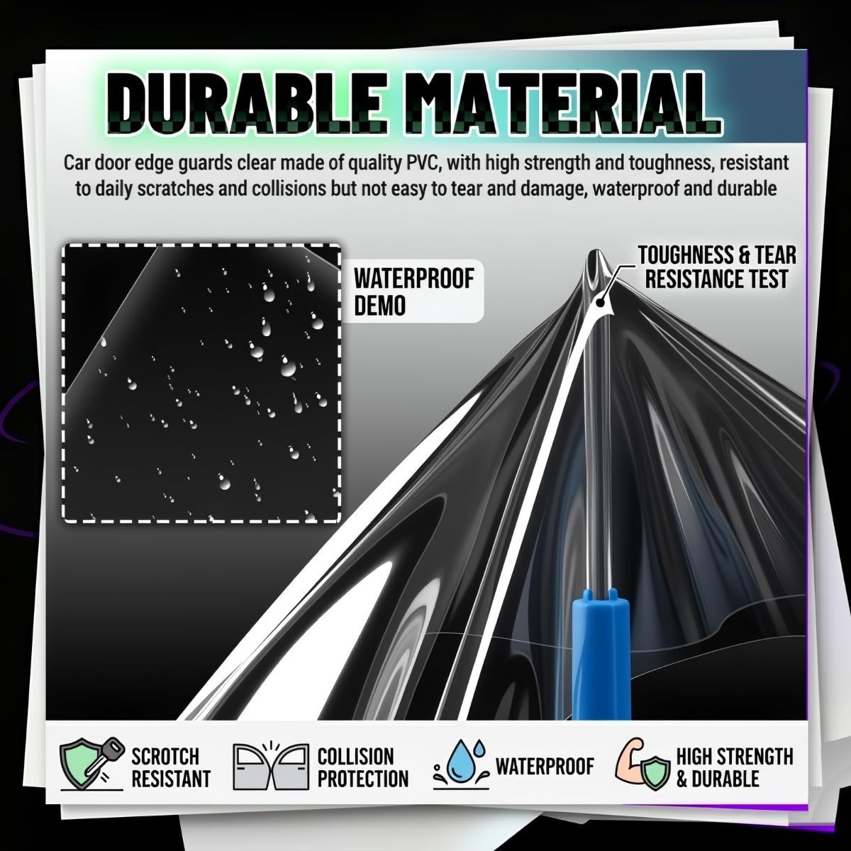 Car Door Protector - Universal Edge Guards Clear Protective Film Tape view 5