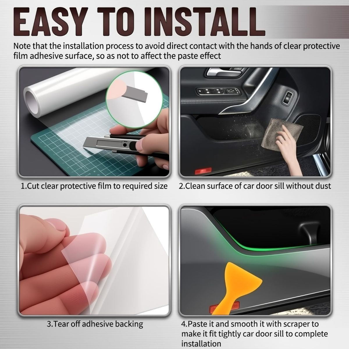 Car Door Protector - Universal Edge Guards Clear Protective Film Tape view 6