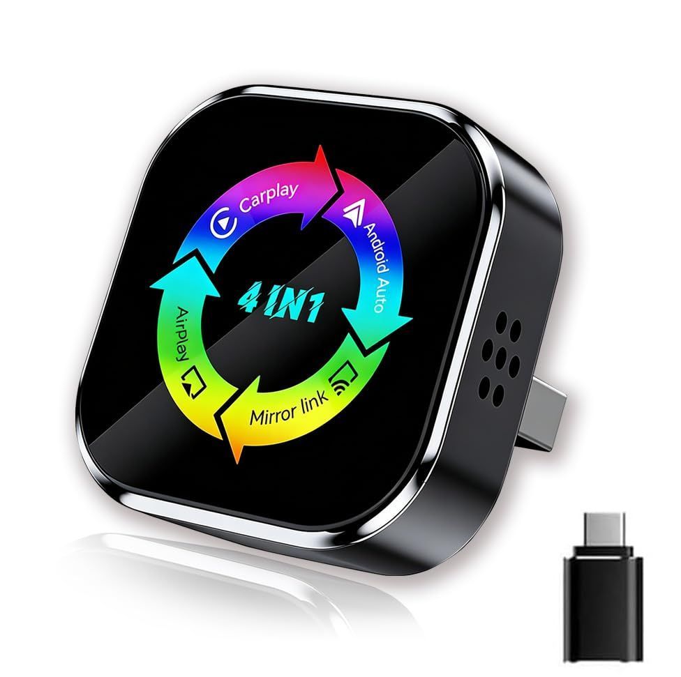 2026 Upgraded 4 in 1 Wireless CarPlay AdapterUltra-mini Size USB Design Wired — image 1