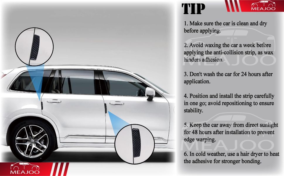 4PCS Universal Car Side Door Edge Guards Protector Real Carbon Fiber Door Edge view 6