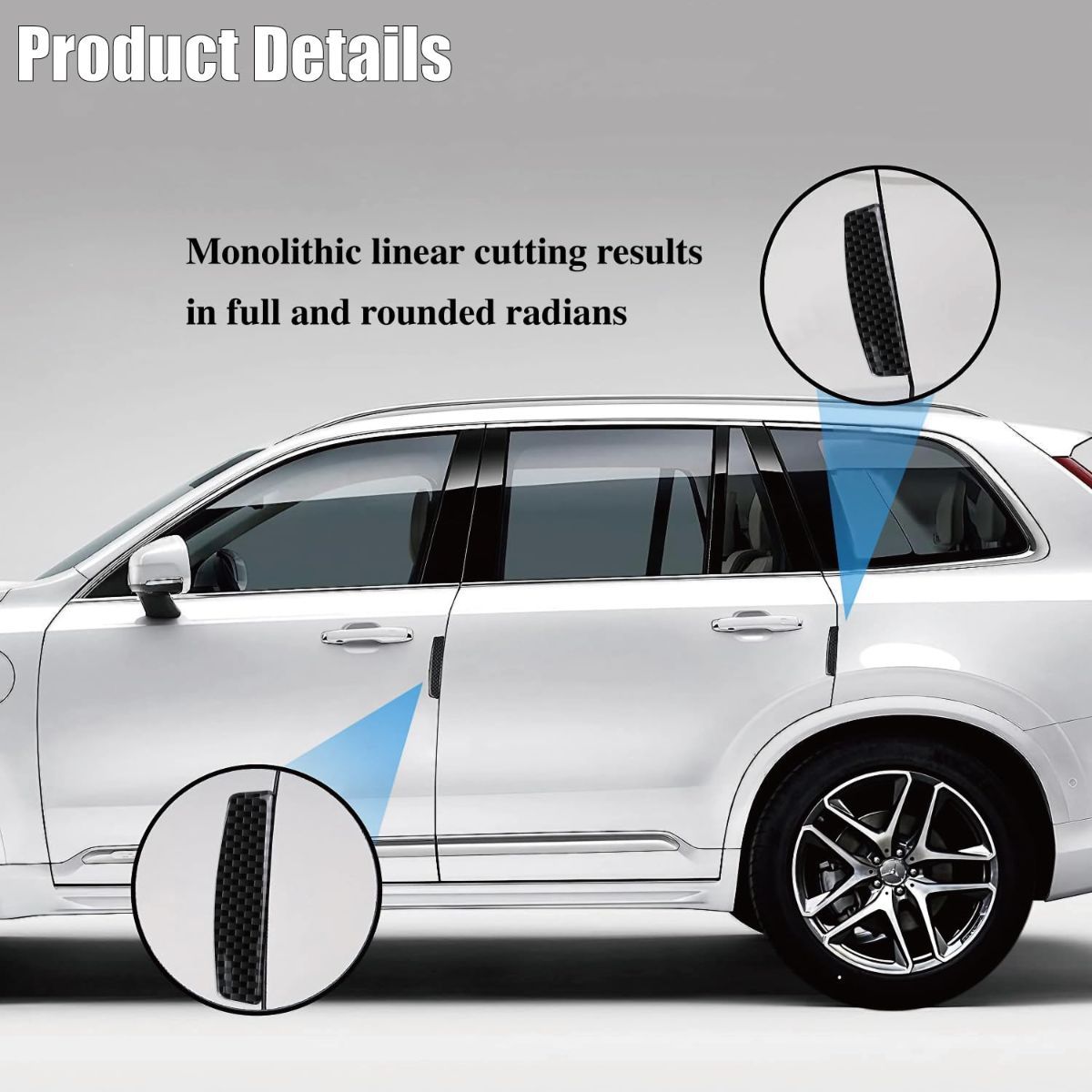 4PCS Universal Car Side Door Edge Guards Protector Real Carbon Fiber Door Edge view 4